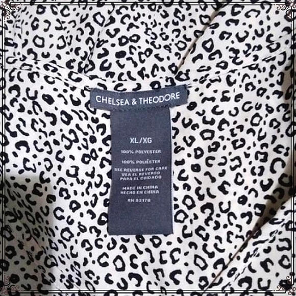 Chelsea & Theodore Leopard Print Split Hem Top Size XL - Picture 11 of 11